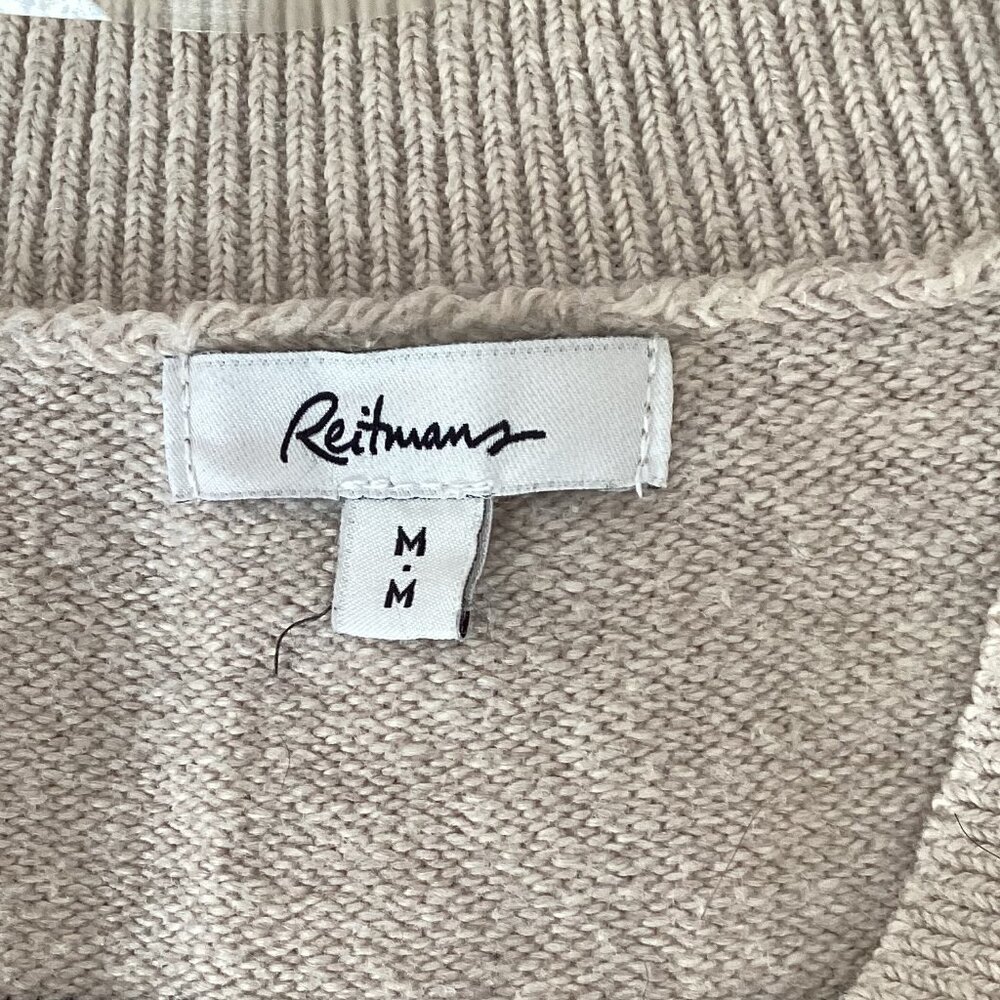 Reitmans Women's Long Open Knit Cardigan Duster Wrap-Over Size M Cotton Blend - Picture 6 of 7